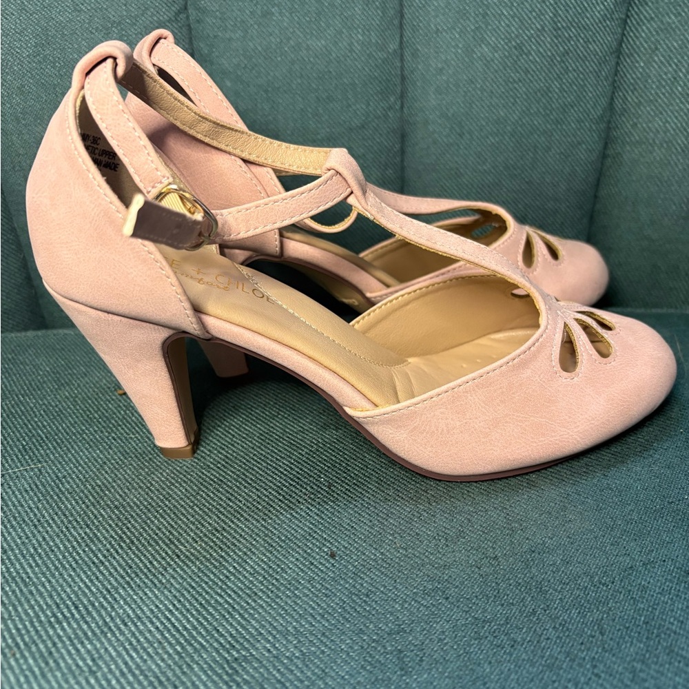 Chase + Chloe Pink Cutout Heels